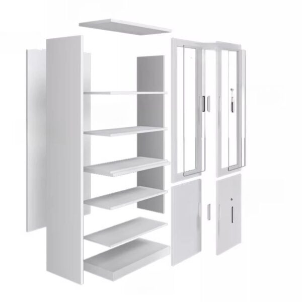 2-Door Steel Vertical Filing Cabinet with a sleek white finish and adjustable interior shelves for organized document storage.