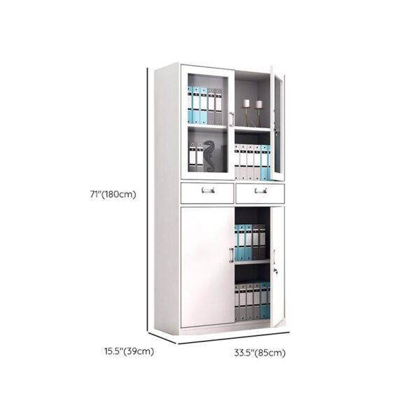 2-Door Steel Vertical Filing Cabinet with a sleek white finish and adjustable interior shelves for organized document storage.