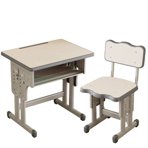 Modern Plastic Kids Desk and Chair Set with adjustable height and bright colors, designed for comfort and durability.