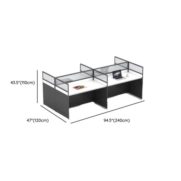 4-Way Modular Home Office Workstation with customizable sections and modern design.