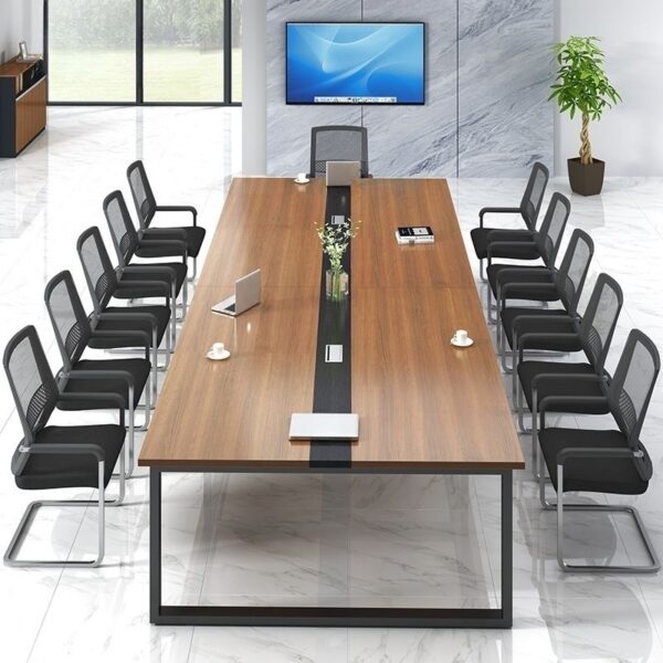 8-10 Seater Modern Conference Meeting Table with a sleek, contemporary design, perfect for boardrooms and offices.