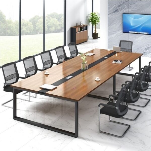 8-10 Seater Modern Conference Meeting Table with a sleek, contemporary design, perfect for boardrooms and offices.