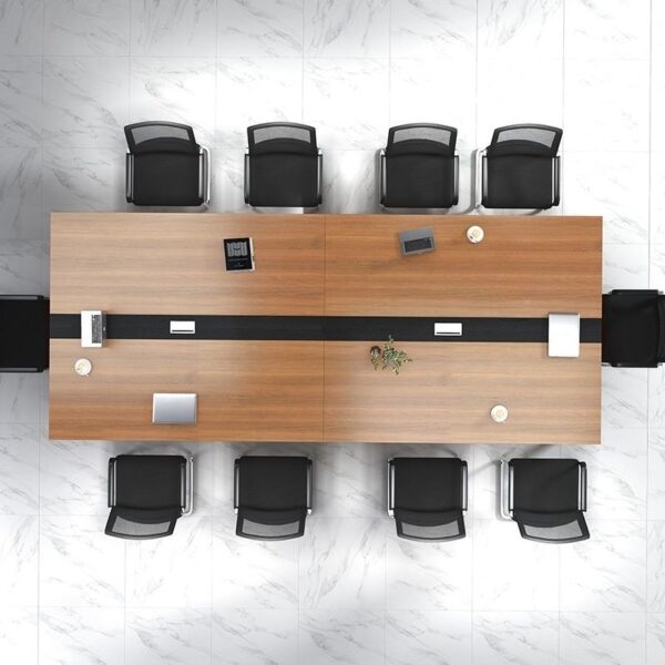 8-10 Seater Modern Conference Meeting Table with a sleek, contemporary design, perfect for boardrooms and offices.