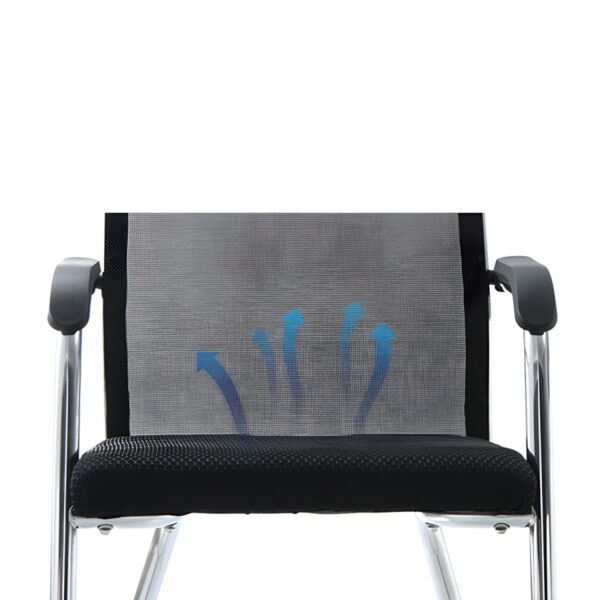 Visitor Mesh Modern Conference Chair with ergonomic design and breathable mesh backrest for comfort and support in professional settings.