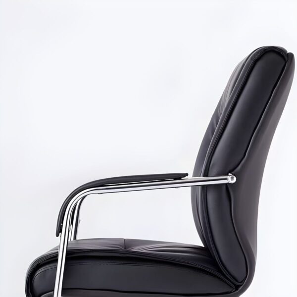 High Back Leather Conference Chrome Base Chair with premium leather upholstery and chrome base for a sophisticated and comfortable seating experience.