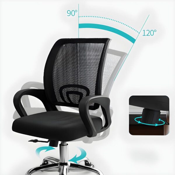 Ergonomic Mesh Clerical Office Chair with breathable mesh backrest, adjustable features, and lumbar support for a comfortable and supportive seating experience.