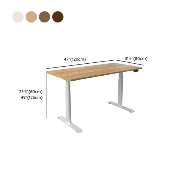 Height-Adjustable Computer Work Desk with a sturdy frame and spacious surface, offering sitting or standing options for ergonomic comfort.