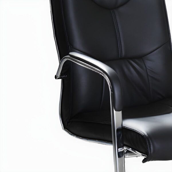 Chrome Leather Executive Staff Chair with ergonomic design and polished chrome base.