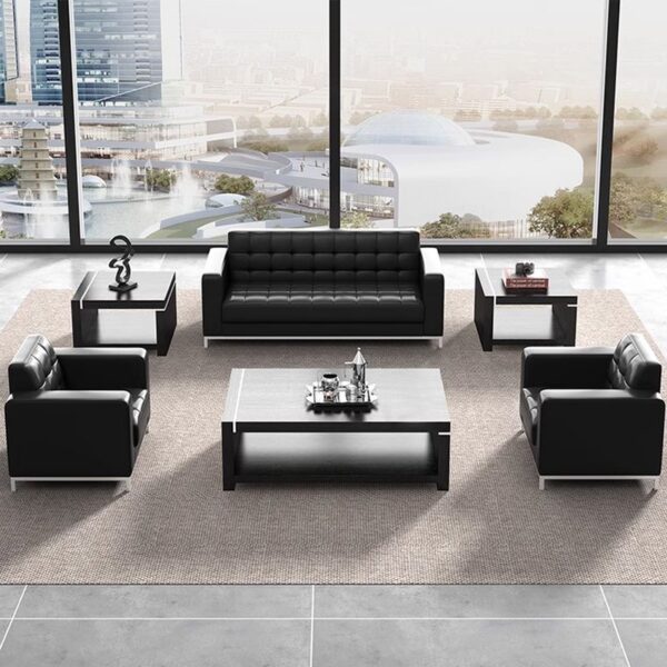 5-Seater Leather Loveseat Sofa Set with modern design and premium vinyl leather upholstery.