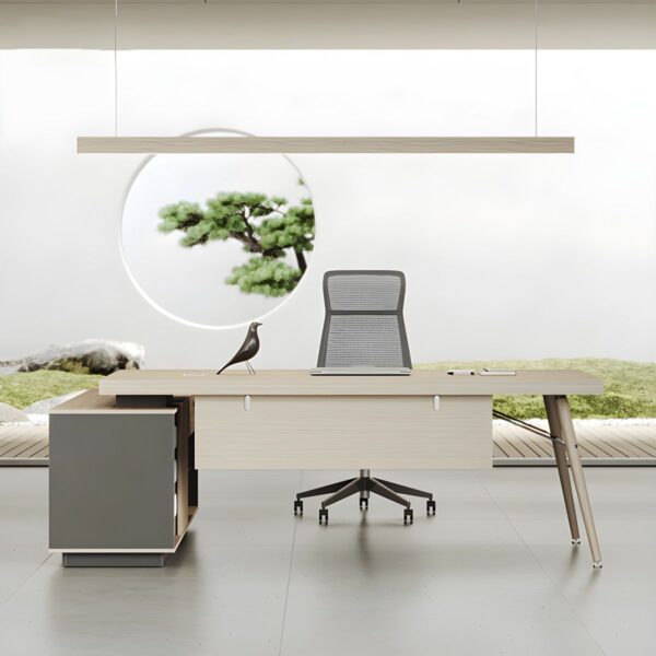 180cm L-Shape Executive Office Desk with spacious surface and built-in storage.