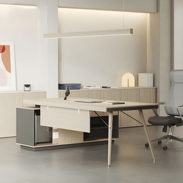 180cm L-Shape Executive Office Desk with spacious surface and built-in storage.