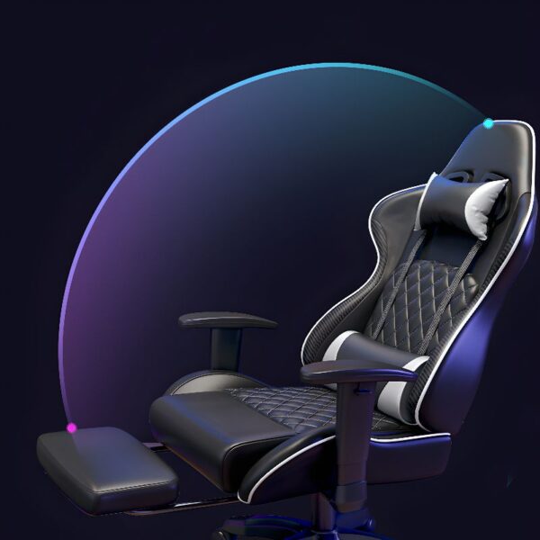 Adjustable Modern Gaming Chair with ergonomic design and smooth-rolling wheels for gaming or office use.