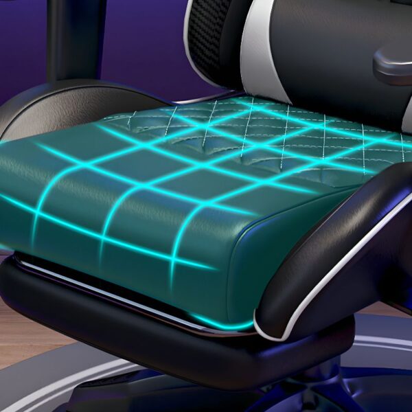 Adjustable Modern Gaming Chair with ergonomic design and smooth-rolling wheels for gaming or office use.