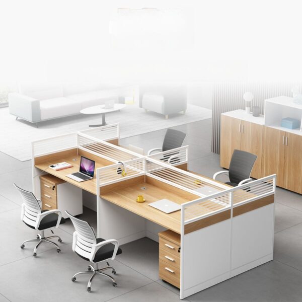 4-Way Modular Imported Office Workstation featuring customizable configurations and sleek modern design.