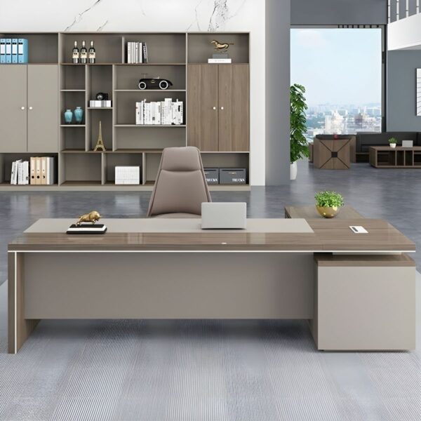 1800mm Modern Executive L-Shape Office Desk with spacious work surface and sleek wood finish.