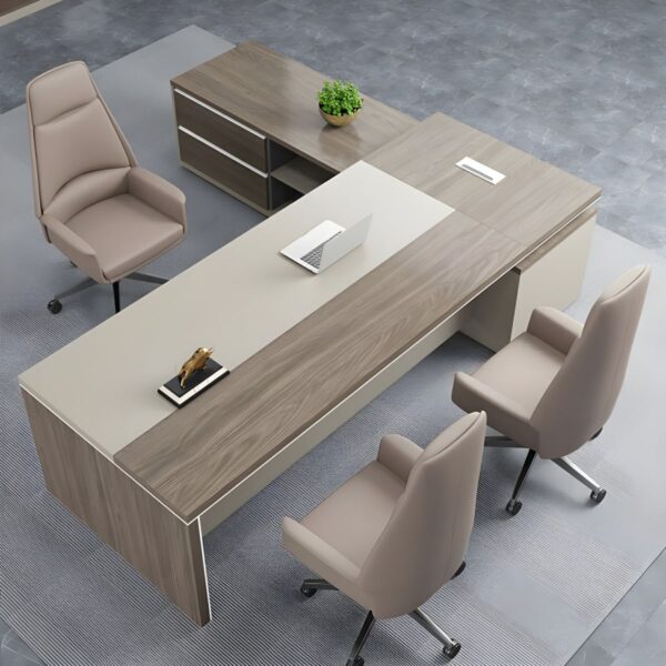 1800mm Modern Executive L-Shape Office Desk with spacious work surface and sleek wood finish.