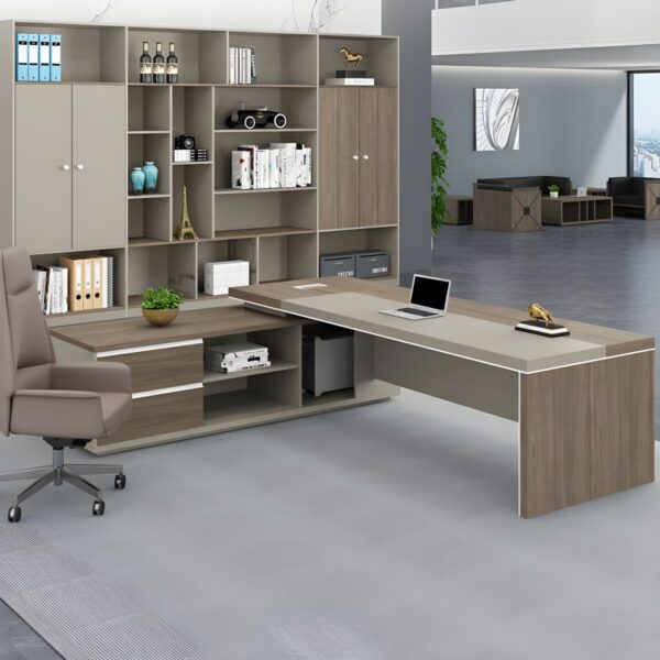 1800mm Modern Executive L-Shape Office Desk with spacious work surface and sleek wood finish.