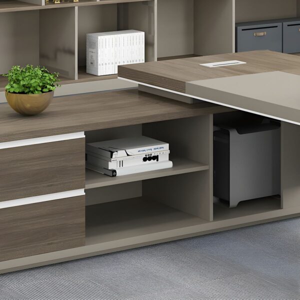 1800mm Modern Executive L-Shape Office Desk with spacious work surface and sleek wood finish.