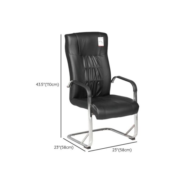 Ergonomic Black Leather Office Chair with adjustable height and padded armrests for maximum comfort.