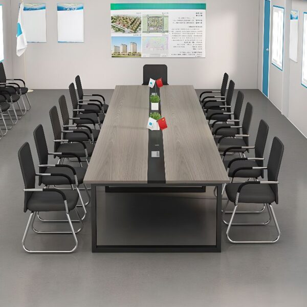 Modern 10-Seater Boardroom Office Table with sleek design and ample surface area for meetings and conferences.