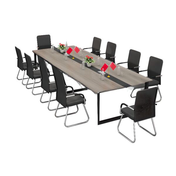 Modern 10-Seater Boardroom Office Table with sleek design and ample surface area for meetings and conferences.