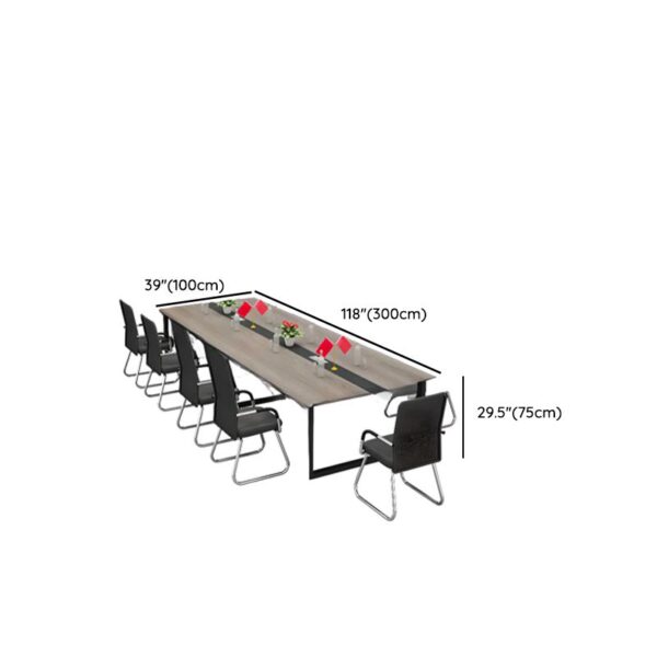 Modern 10-Seater Boardroom Office Table with sleek design and ample surface area for meetings and conferences.