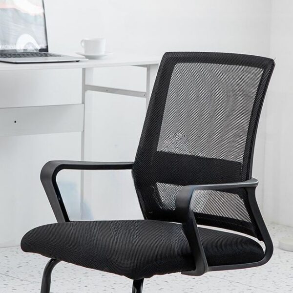 Cantilever Waiting Mesh Office Chair with breathable mesh backrest and padded seat for comfort and support.