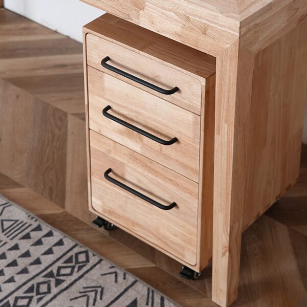 Mobile Pedestal Wooden Office Cabinet with multiple drawers and smooth-rolling casters for easy mobility and storage.