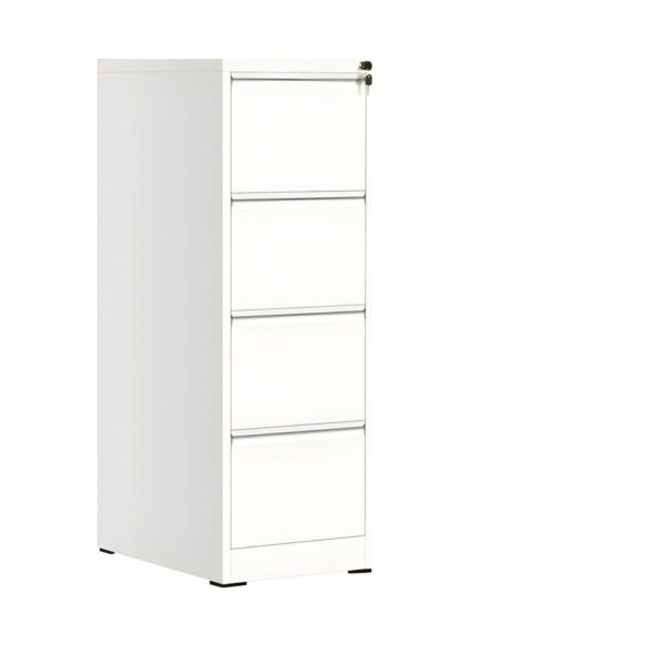 Sleek Metal 4-Drawer Filing Cabinet with smooth-glide drawers and durable construction, perfect for organizing office documents and supplies.