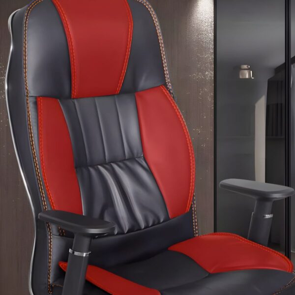 Leather Executive Office Chair with ergonomic design, padded armrests, and adjustable seat height.