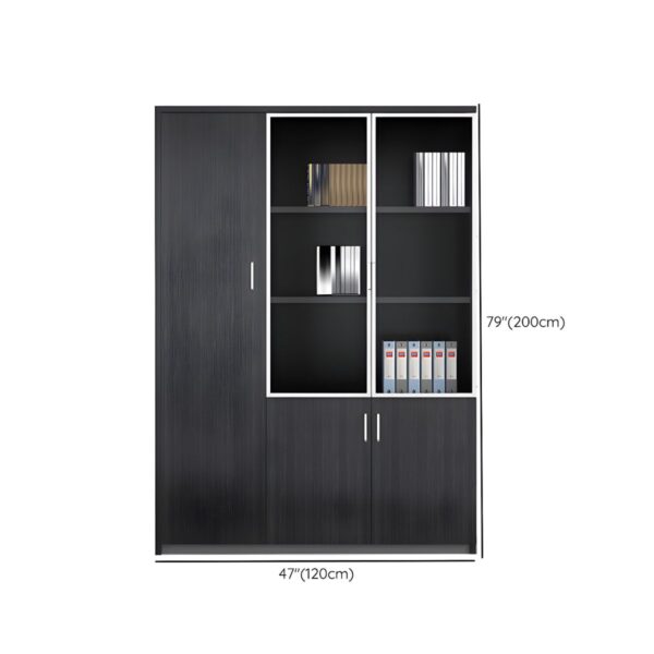 3-Door Wooden Office Vertical Cabinet with modern design and spacious compartments for efficient storage.