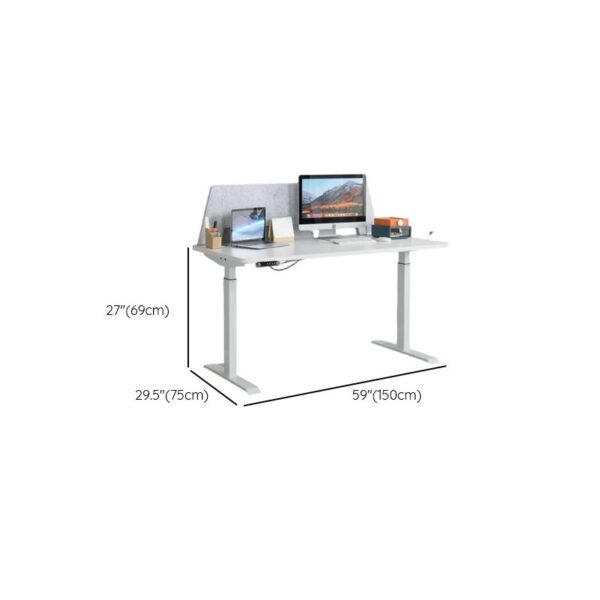 140cm Multi-Levelled Height Computer Desk with adjustable motorized height and spacious surfaces for an ergonomic and organized workspace.