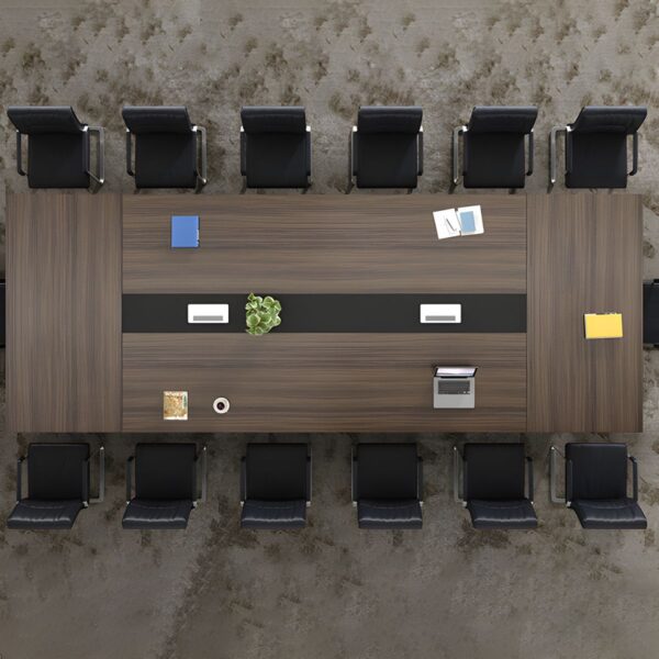 14-Seater Wooden Office Conference Table with ergonomic design and sleek wood finish.