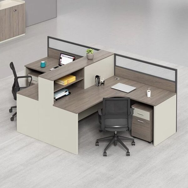 2-Way L-Shaped Modular Office Workstation with customizable layout and spacious design.