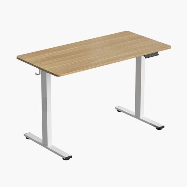 Modern Height-Adjustable Office Desk with motorized height control and sleek design for ergonomic comfort.