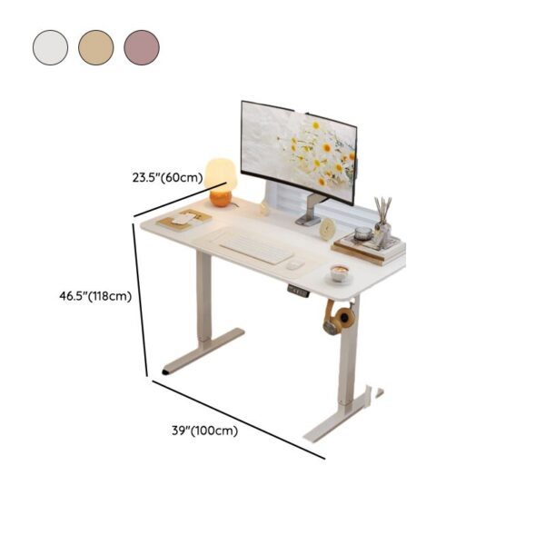 Modern Height-Adjustable Office Desk with motorized height control and sleek design for ergonomic comfort.