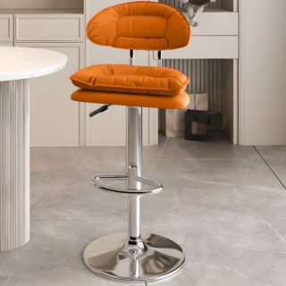 Upholstered Simple Multi-Levelled Barstool with adjustable height, cushioned seat, and minimalist design for comfort and style.