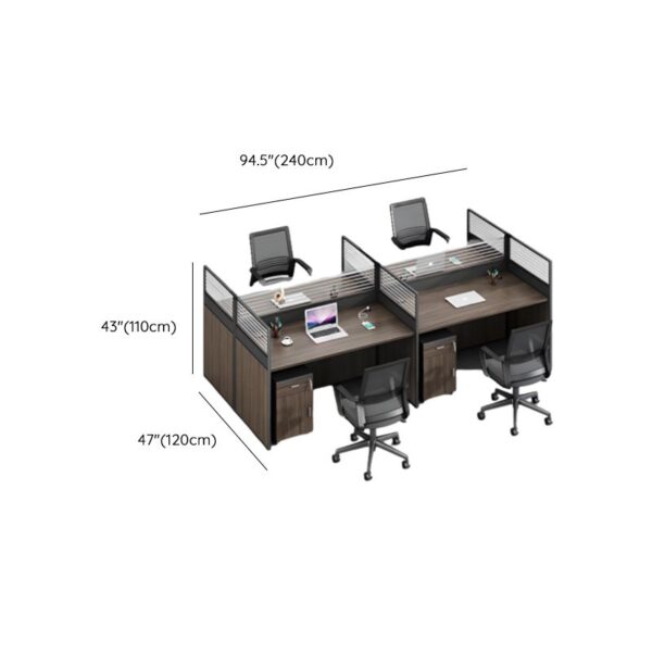 4-Way Modular Home Office Workstation with spacious work areas, modern design, and sturdy construction, ideal for shared spaces.