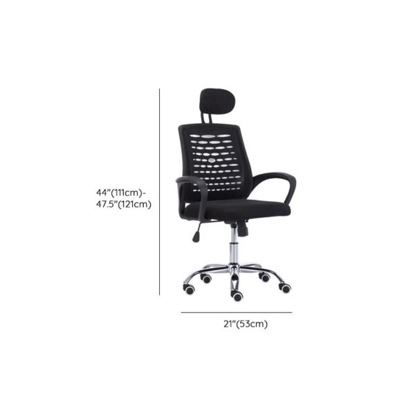 Ergonomic Mesh Study Headrest Chair with breathable mesh backrest, adjustable headrest, and swivel functionality for improved comfort and support.