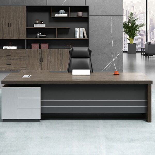 1600mm L-Fashioned Modern Executive Desk with spacious work surface, sleek design, and ample storage options for a professional office setting.