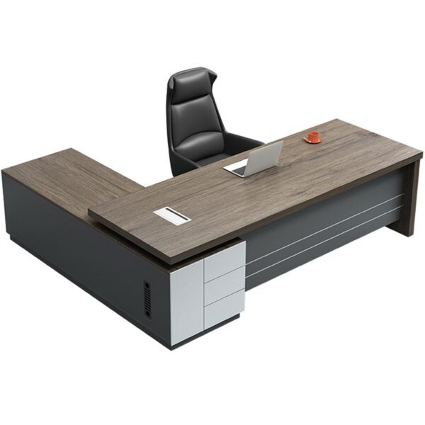 1600mm L-Fashioned Modern Executive Desk with spacious work surface, sleek design, and ample storage options for a professional office setting.