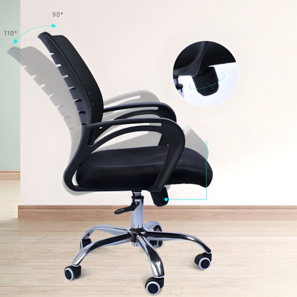 Office Strong Mesh Conference Chair with ergonomic design, breathable mesh backrest, and adjustable height in a modern office setting.