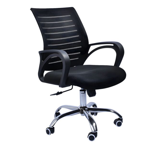 Office Strong Mesh Conference Chair with ergonomic design, breathable mesh backrest, and adjustable height in a modern office setting.