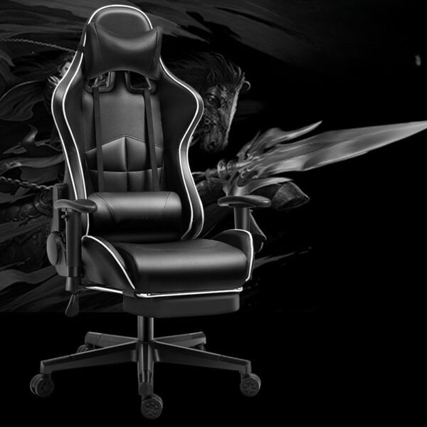 Ergonomic Reclining Leather Gamer Seat with adjustable armrests and reclining function for ultimate comfort during gaming sessions.