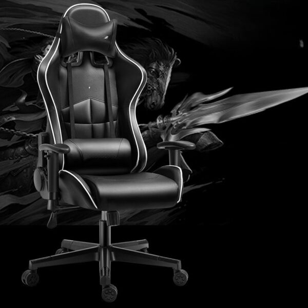 Ergonomic Reclining Leather Gamer Seat with adjustable armrests and reclining function for ultimate comfort during gaming sessions.