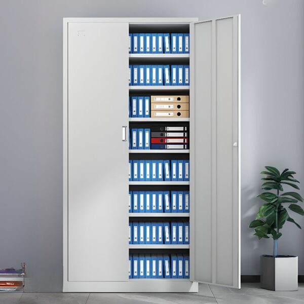 2-Steel Door Simple Office Storage Cabinet with adjustable shelves for secure, organized office storage.