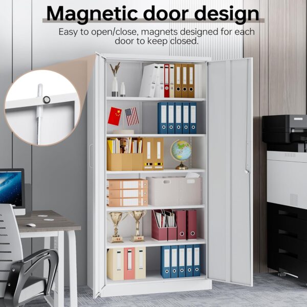 2-Door Home Office Lockable Storage Cabinet with secure storage space for documents and tools.