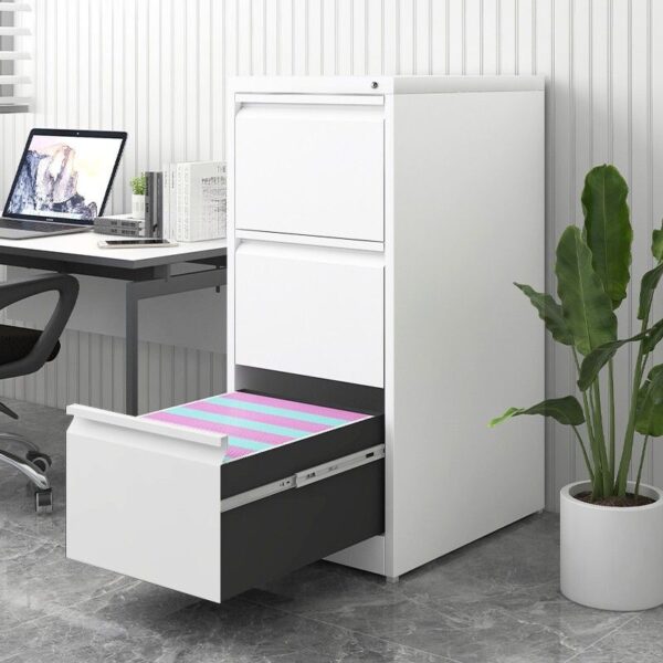 3-Drawer Locker Steel Storage Cabinet with locking drawers for secure storage in modern office or industrial spaces.