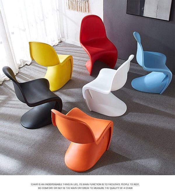 Mid-Century Modern Panton Plastic Chair with a smooth, curvaceous design in modern home or office décor.