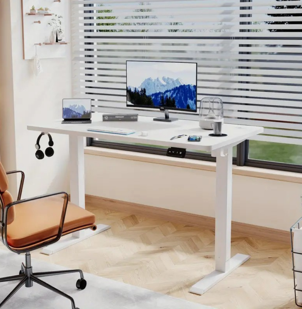 120cm Stainless Steel Office Standing Desk with adjustable height for a comfortable, ergonomic workspace.